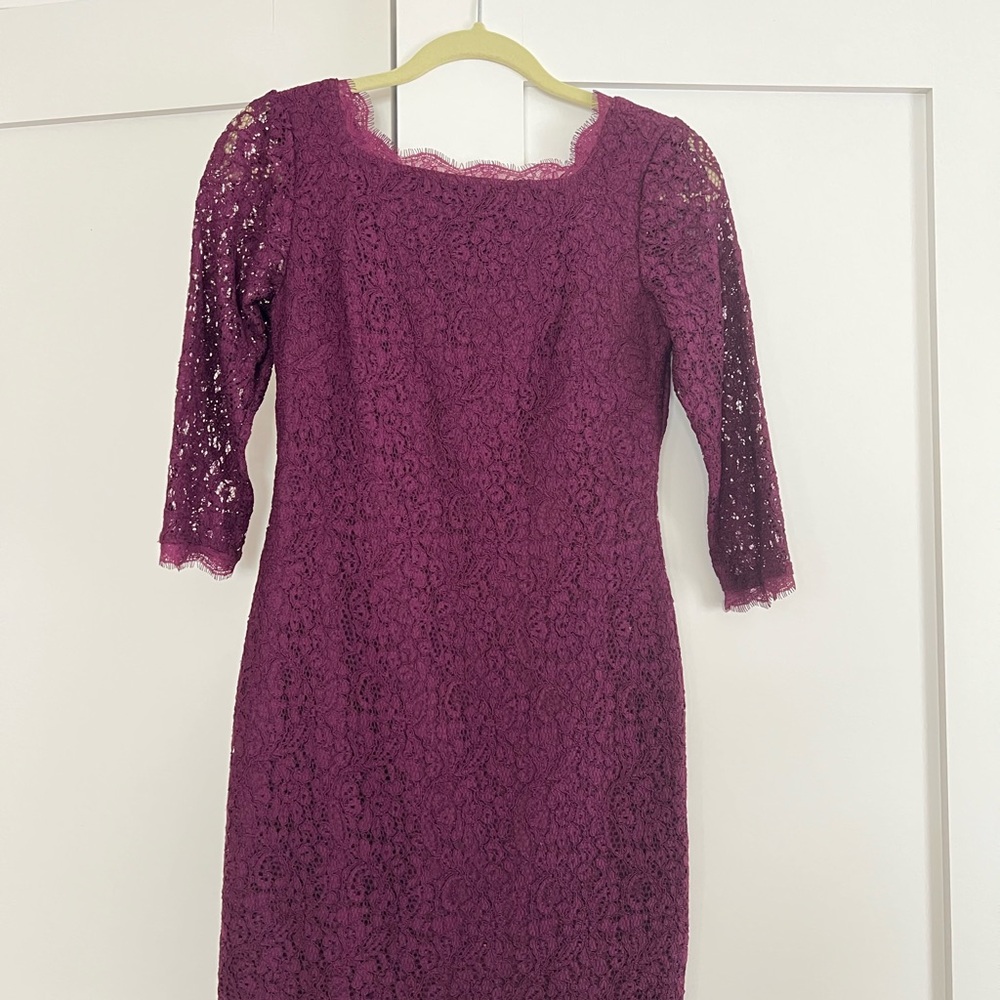 Elegant Eggplant Lace Dress